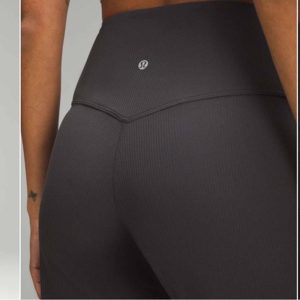 Lululemon Align Ribbed High-Rise Wide-Leg Pant Graphite Grey 8 - Picture 2 of 11